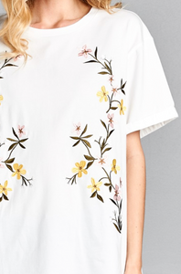 The Camila Floral Embroidered Tee