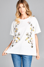 Load image into Gallery viewer, The Camila Floral Embroidered Tee