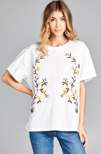 Load image into Gallery viewer, The Camila Floral Embroidered Tee