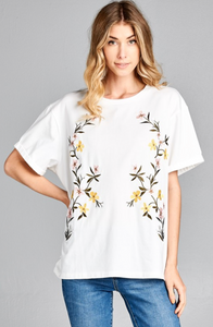 The Camila Floral Embroidered Tee