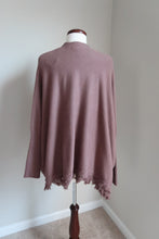 Load image into Gallery viewer, The Everest Fringe Poncho Sweater - Ash Mocha