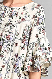 The Ava Floral Ruffle Sleeve Dress