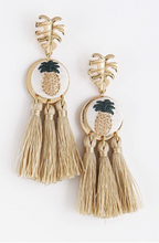 Load image into Gallery viewer, Royal Pineapple Tassel Earrings