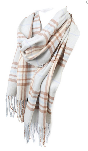 The Winter Frost Patterned Fringe Scarf