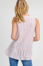 Load image into Gallery viewer, The Charlotte Striped V-Neck Peplum Top