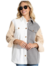 Load image into Gallery viewer, The Kristen Colorblock Corduroy Shacket