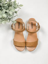Load image into Gallery viewer, The Chelsea Tan Wedged Sandal