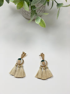 Royal Pineapple Tassel Earrings