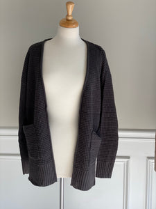 The Willow Waffle Knit Cardigan - Ash Grey