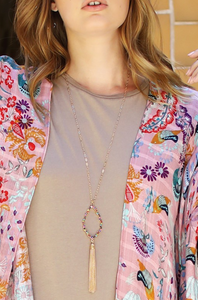 The Jolie Pendant Tassel Necklace - Multi Color