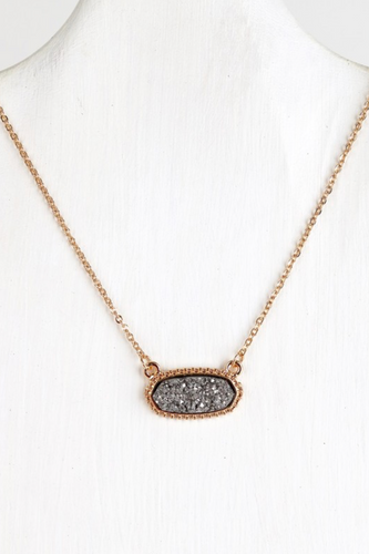 The Olivia Drusy Pennant Necklace in Platinum