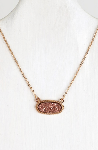 The Olivia Drusy Pennant Necklace in Rose Gold