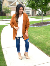Load image into Gallery viewer, The Willow Waffle Knit Cardigan - Rust