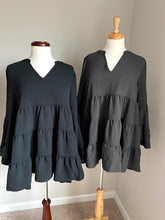 Load image into Gallery viewer, The Marcela Tiered Ruffle Top - Charcoal