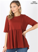 Load image into Gallery viewer, The Olivia Woven Empire Waist Top - Rust