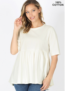 The Olivia Woven Empire Waist Top - Ivory