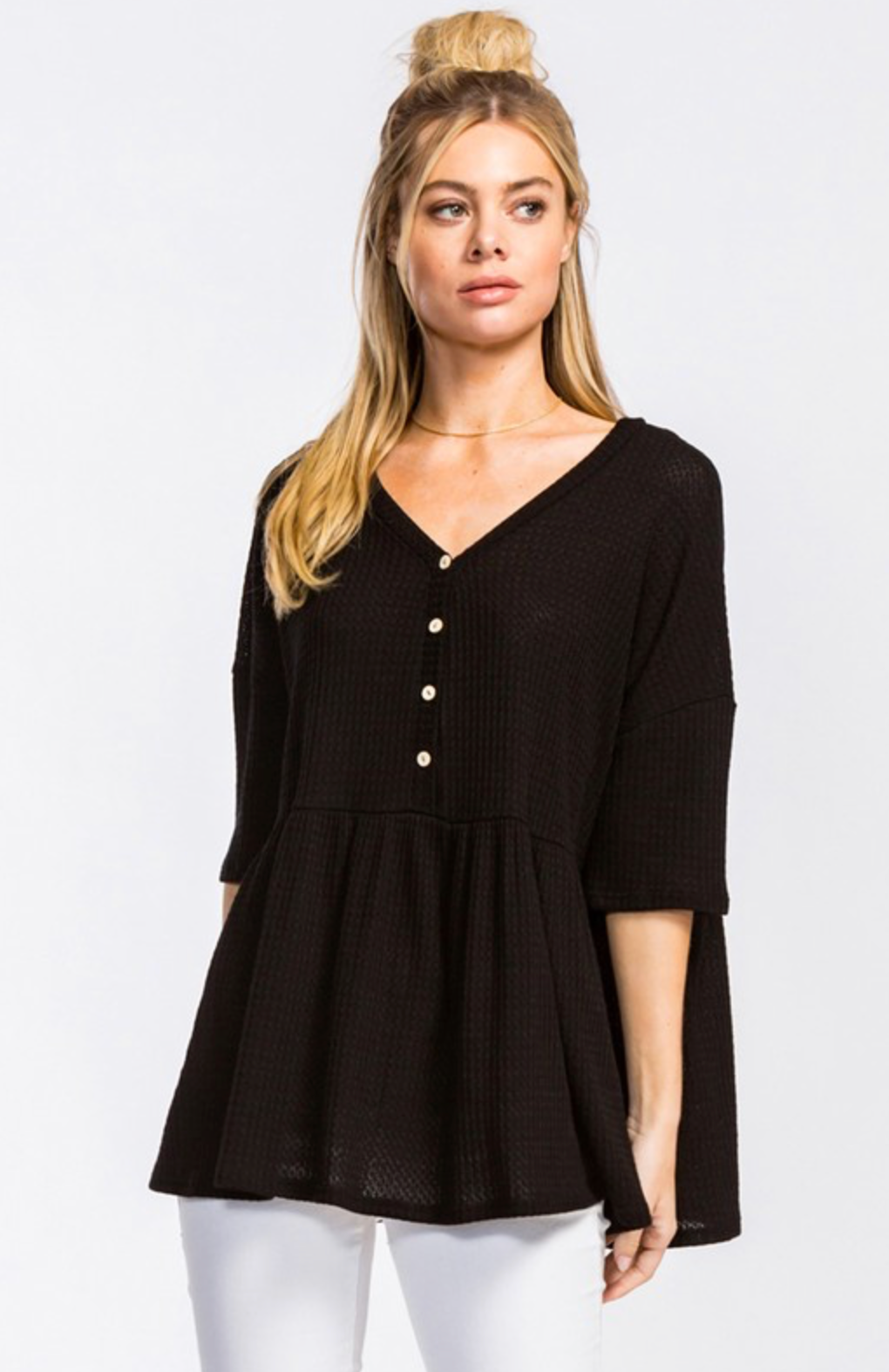Thermal shop peplum top