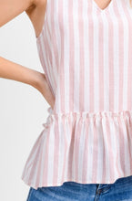 Load image into Gallery viewer, The Charlotte Striped V-Neck Peplum Top