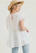 Load image into Gallery viewer, The Everly Dotted Ruffle Tiered Top