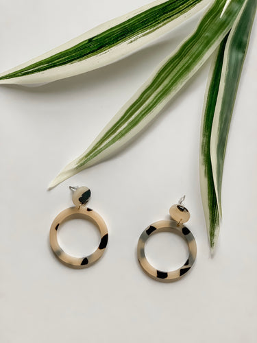 Leopard Round Acrylic Hoop Earrings