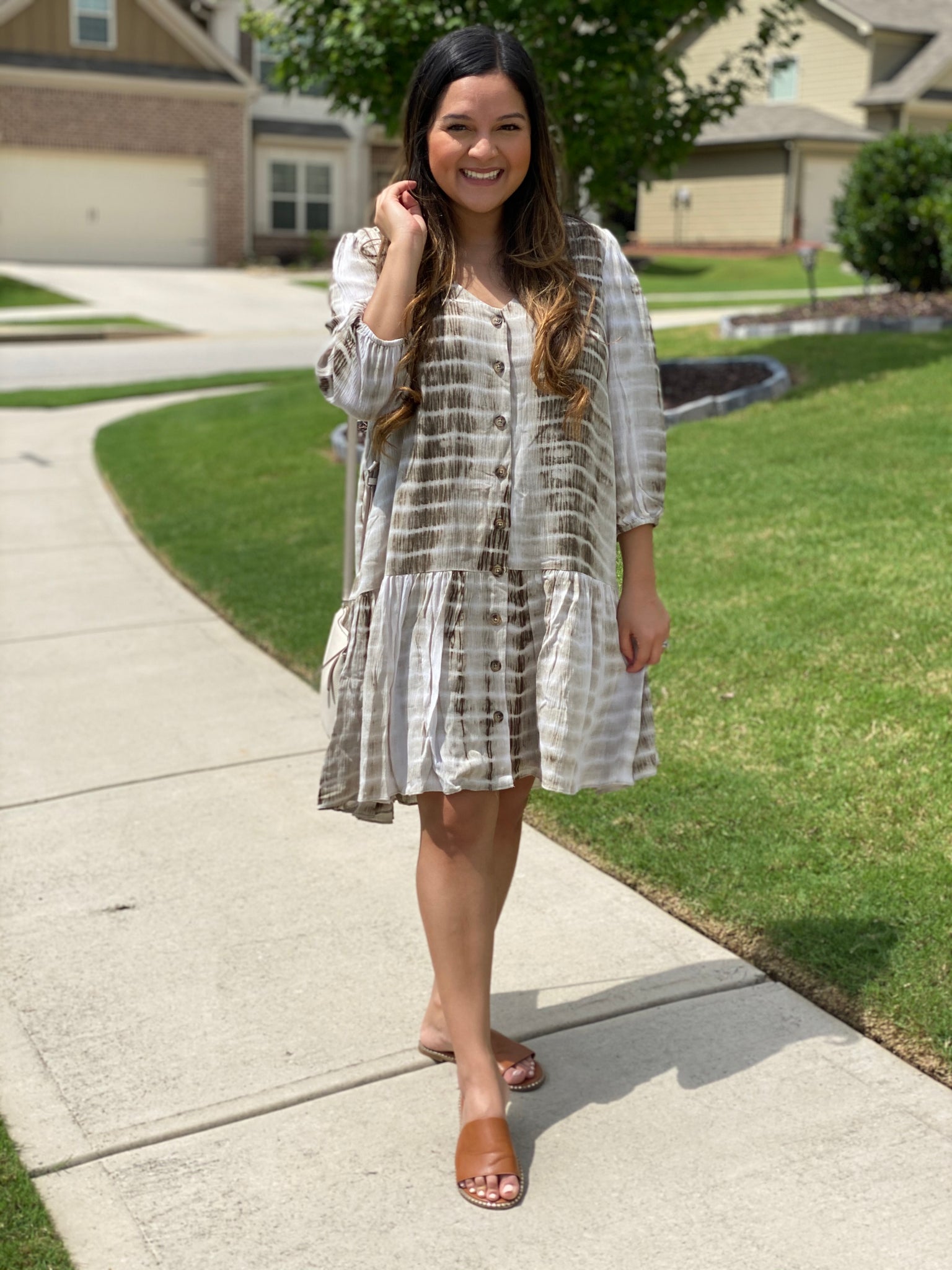 The Evelyn Tie Dye Drop Waist Dress - Olive Styled Grace Boutique LLC The Evelyn Tie Dye Drop Waist Dress - Olive Styled Grace Boutique LLC