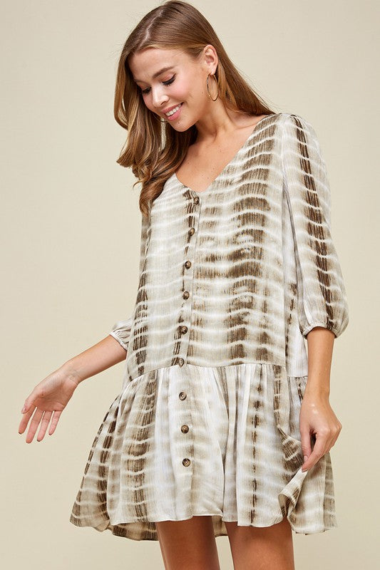 The Evelyn Tie Dye Drop Waist Dress